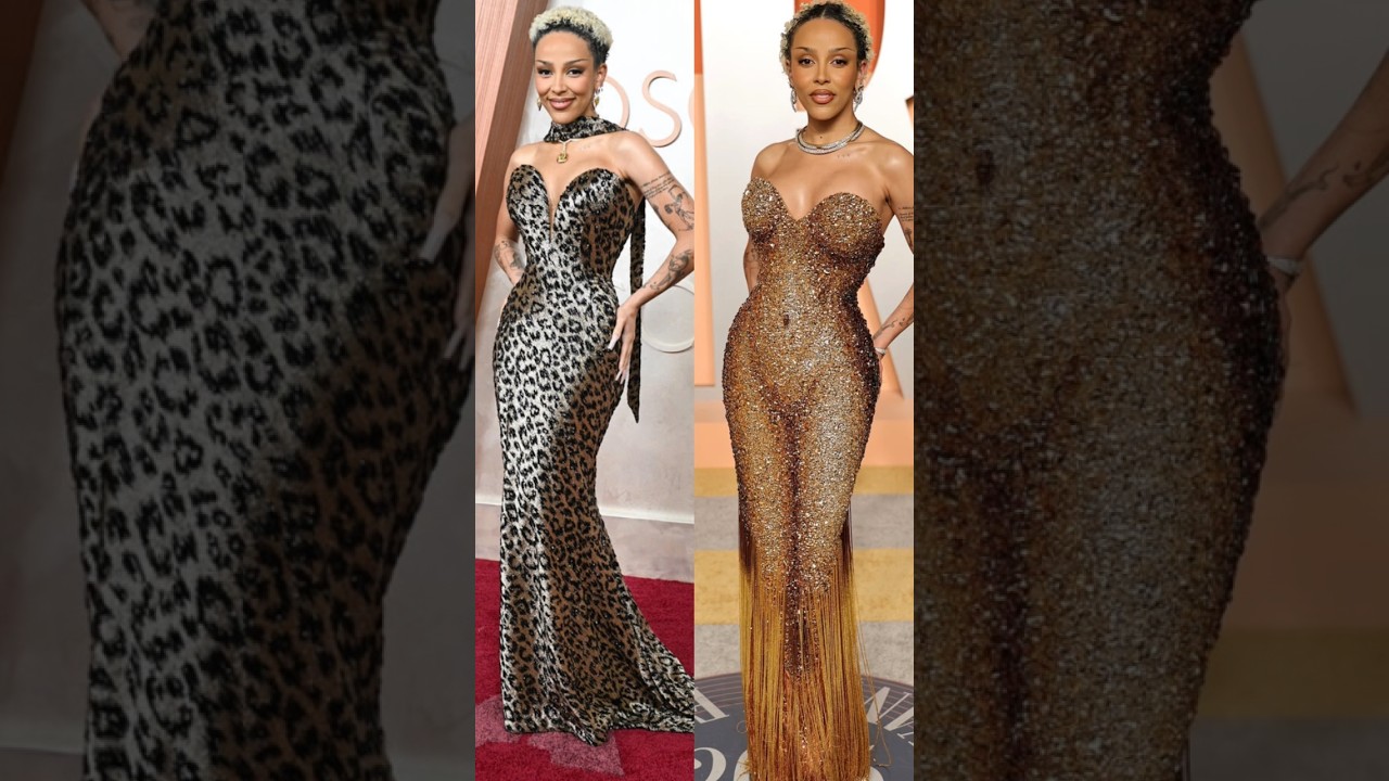 Doja Cat Fierce Glam Look On Oscars Night 2025 #dojacat #fashionpolice #oscars #vanityfair #balmain