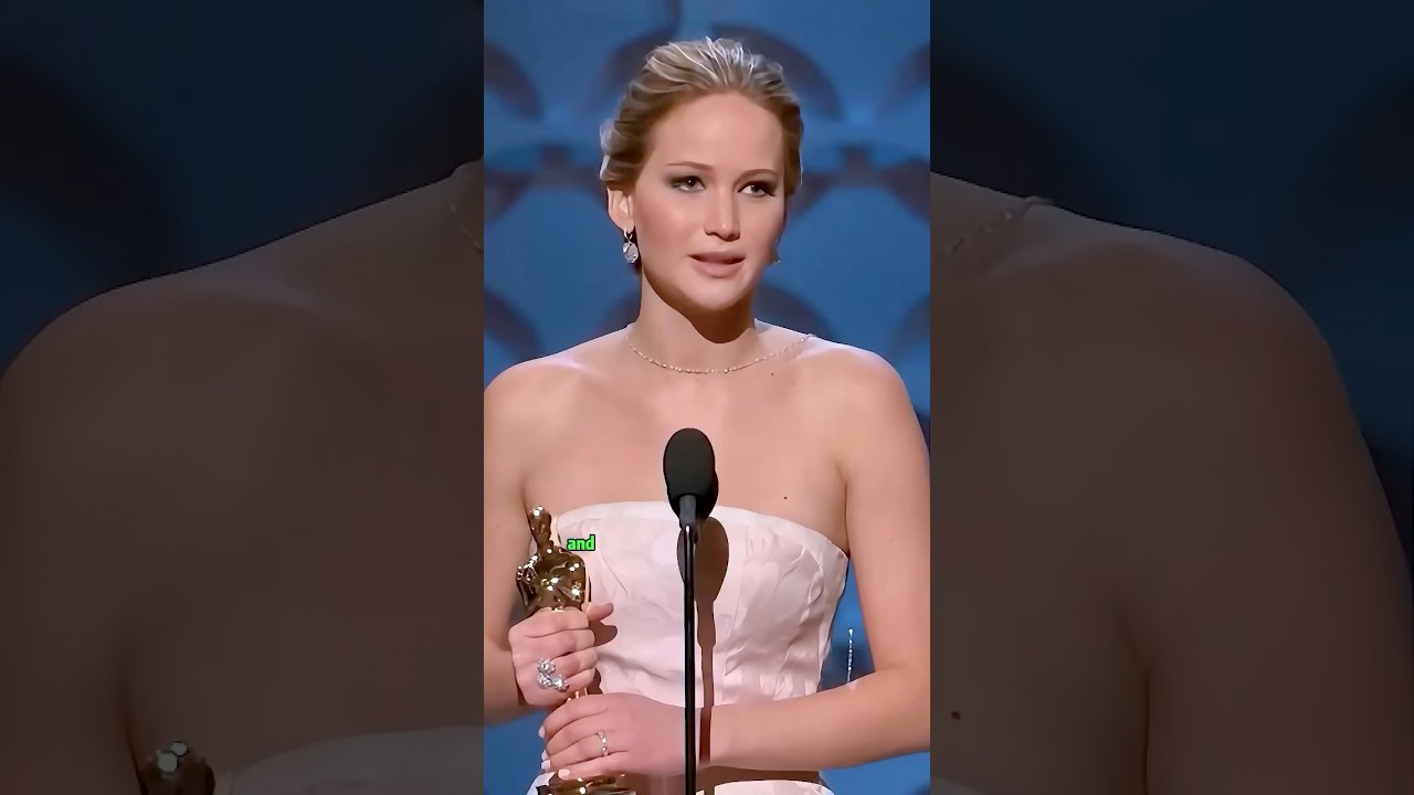 Jennifer Lawrence fell while accepting her Oscar #interview #celebrity #shorts