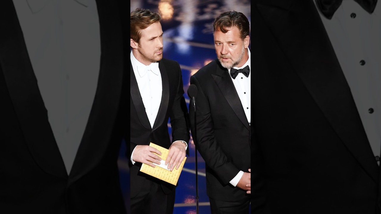 Ryan Gosling and Russell Crowe, fighting at the Oscars. #ryangosling #russellcrowe #oscars #premium