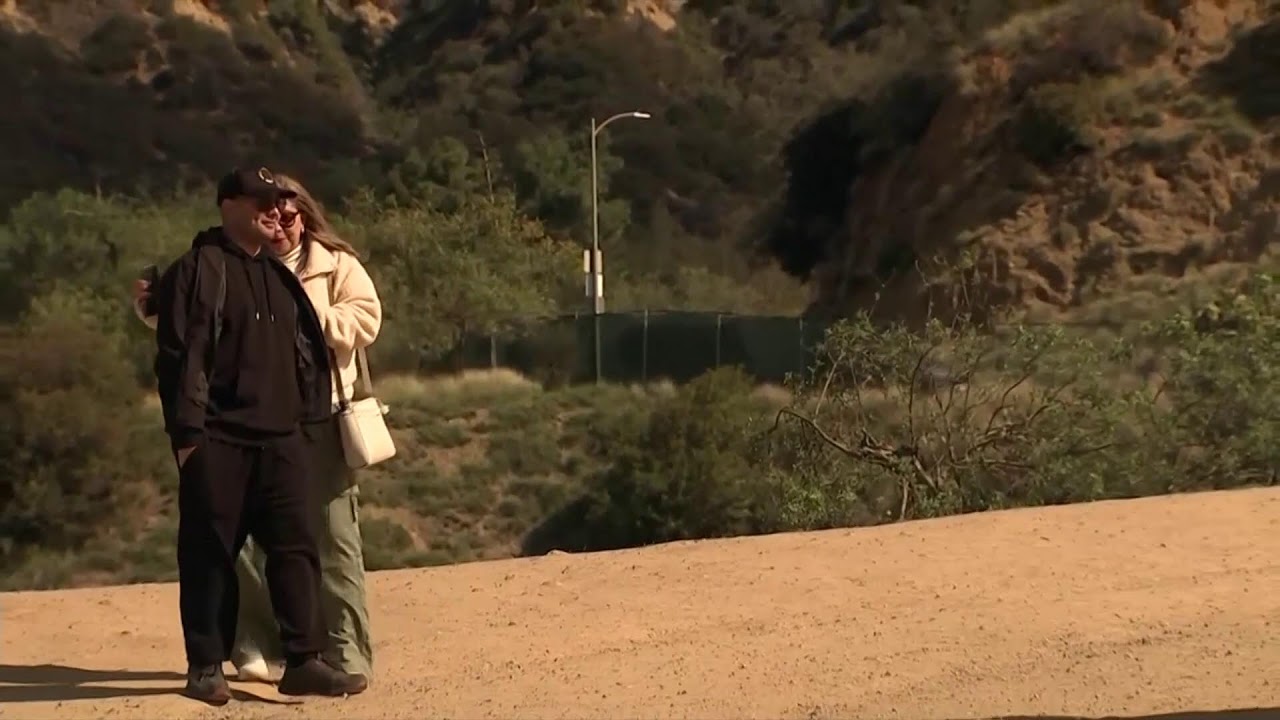 View of the Hollywood sign on the day of the 97th Academy Awards